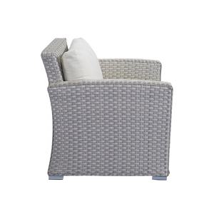 Cómodo Conjunto de Muebles de Jardín de Mimbre Gris, Sofá de Dos Plazas, 4 Piezas, Ratán, Aluminio, Conjunto de Sofás Conversacionales para Exteriores - Product Image 4