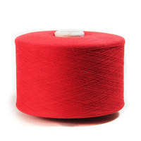 Red Blend Yarn Recycled Cotton Yarn Wholesales Cotton Polyester Blend Thread OE Knitting Gloves Melange Yarn