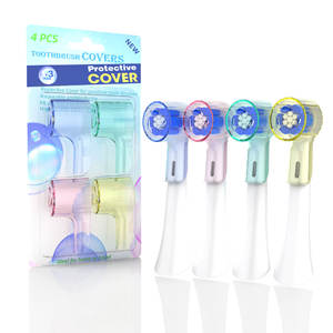 Oral B – couvre-brosse à dents, 4 pièces, capuchon de protection pour brosse à dents électrique, têtes de brosse rondes, ajustement universel, réutilisable, lavable - Product Image 1