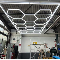 Gran Venta: Lámpara de Trabajo LED de 2.43*4.84M, Luz Hexagonal Económica para Garaje, Lámparas Decorativas LED con Diseño de Panal para Taller de Coches