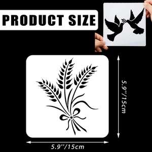 Lot de 12 pochoirs en plastique pour la fabrication du <span class=keywords><strong>pain</strong></span> et la pâtisserie – Modèles en PET pour le <span class=keywords><strong>dessin</strong></span> - Product Image 4