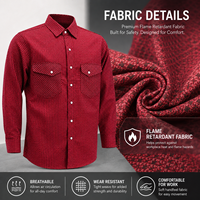 Chemise de travail antistatique et ignifuge à manches longues, à carreaux, couleurs unies, pour hommes, pour la sécurité dans l'industrie pétrolière, gazière, minière et manufacturière, personnalisable sur la poitrine