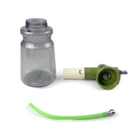 PROWORKZ Lance à mousse transparente grise manuelle de qualité supérieure, canon à mousse de neige personnalisé, pulvérisateur de savon pour lavage de voiture, 1L, PP et acier inoxydable