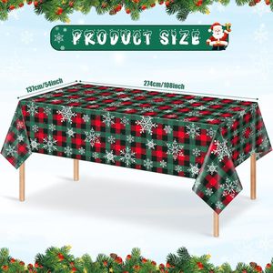 Tovaglia Natalizia Usa e Getta Impermeabile con Motivi Allegri a Quadri e Fiocchi di Neve per Feste di <span class=keywords><strong>Natale</strong></span> <span class=keywords><strong>BUON</strong></span> <span class=keywords><strong>NATALE</strong></span> - Product Image 3