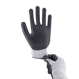Cut 5 Resistance 13G HPPE Liner Noir PU Trempé Sécurité Travail Résistant Aux Coupures Gants Anti-Coupure Anti-Coupure Gant Niveau 5 - Product Image 6