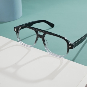 Wholesale Double Bridge Pilot Acetate <b>Eyeglass</b> <b>Frames</b> Vintage Retro Spectacle <b>Frames</b> Custom Brand Logo Low MOQ - Product Image 2