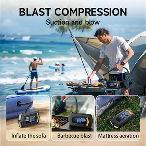 Démarreur portable 12V 1500A pour <span class=keywords><strong>voiture</strong></span> et moto <span class=keywords><strong>avec</strong></span> compresseur d'air et souffleur, kit d'urgence, chargement USB-C - Vente en gros - Product Image 6