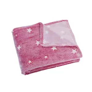 60''*80'' Carton Print Polyester Soft Compy Bed Blankets Glow In the Dark Children Baby Blankets Large Glowing Flannel Throw