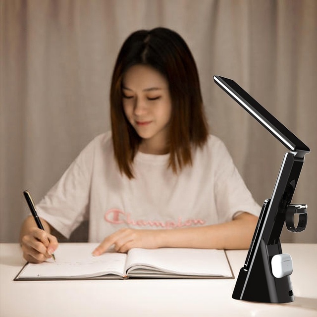 Best Selling Digital Alarm Clock Multifunctional 3 in 1 Quick Charging Phone Stand Holder Folding Desk Lamp Wireless Charger