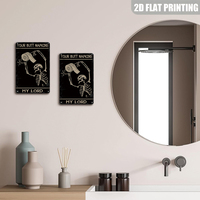 Pancarte Métallique Vintage Drôle « Your Butt Napkins My Lord » avec Squelette et Papier Toilette, Décoration Murale Gothique pour Salle de Bain