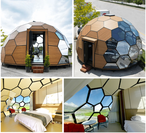 Tente dôme en verre géodésique pour l'événement et l'isolation thermique du verre de luxe Glamping - Product Image 3