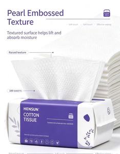 Serviettes jetables pour le visage, 200 unités, lingettes pour le visage, peau sensible, ultra douces, épaisses, en coton naturel, lingettes nettoyantes pour le visage, lingettes sèches pour bébé - Product Image 1
