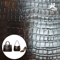 Cuir synthétique PU de haute qualité, doux et lustré, à motif crocodile dégradé bicolore, pour sacs à main, bagages et chaussures