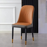 Chaises de Salle à Manger Modernes Nordiques en Cuir et Métal, pour Intérieur, Vente en Gros Hôtels