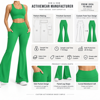 Leggings de yoga OEM en Spandex à séchage rapide, taille haute, effet push-up, sculptants, coupe large et évasée, pour le sport