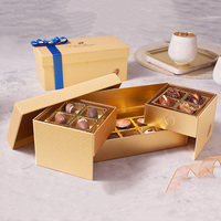 Boîte d'emballage en papier de chocolat de Ramadan vide personnalisée, magnétique de luxe à porte ouverte, boîtes cadeaux de truffe de chocolat