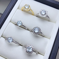 Factory Hot Sale Wholesale Custom 925 Sterling Silver Natural Aquamarine Ring March Birthstone Fine Jewelry for Women OEM ODM