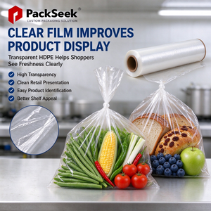 Sacchetto per Imballaggio Monouso Autosigillante per Frutta Fresca, Trasparente, per Alimenti, con Cerniera Autoportante per Verdure e Uso Generale - Product Image 1