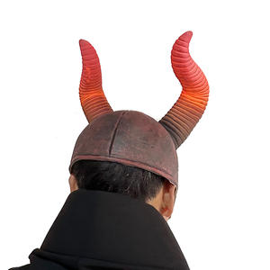 Malefica maschera LED luce fuoco demone nero corno di montone oggetti di scena diavolo <span class=keywords><strong>corna</strong></span> di capra per le novità della festa di Halloween - Product Image 6