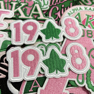 Áo thun thêu hình hội nữ sinh Hy Lạp, màu hồng và xanh lá, kiểu dáng xinh xắn năm 1908, Skeewee, Pretty in Pink, bán sỉ - Product Image 5