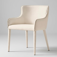 Chaise de salle à manger personnalisable, mobilier classique nordique, fauteuil de salle à manger en tissu Nicola Slope pour appartements et villas