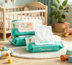 Lingettes humides personnalisées pour bébés, en tissu non tissé de qualité supérieure, pour usage domestique, marque privée - Product Image 4
