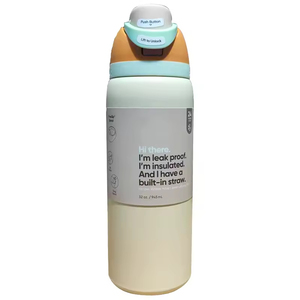 32OZ BPA-Free 304Stainless <b>Steel</b> Insulated Double Drink Sports Water <b>Bottle</b> with Lid and Straw - Product Image 2