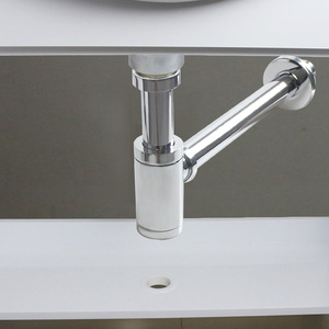 Manguera de drenaje de lavabo de baño de alta calidad chormed Silver P Trap Drainer Drain Pipe - Product Image 4