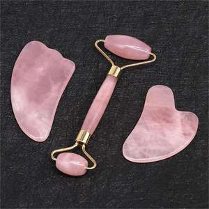 ชุดลูกกลิ้งควอตซ์สำหรับนวดหน้ากัวซาผลิตภัณฑ์ต่อต้านริ้วรอยเพื่อความงาม - Product Image 1