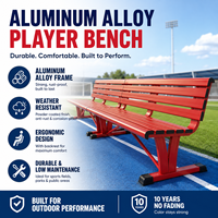 Banc ergonomique d'extérieur en alliage d'aluminium avec dossier long, chaise de tennis, siège de terrain de football, tabouret de repos – Vente directe usine