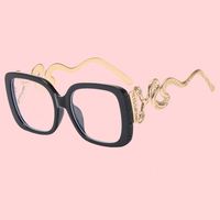 Montures de lunettes unisexes de style britannique, monture carrée complète, branches en métal, anti-lumière bleue, verres plats, correction de la myopie
