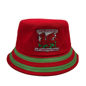2024 <span class=keywords><strong>Gales</strong></span> logotipo personalizado bordado sombrero de cubo de calidad superior algodón raya borde Boonie gorras Reino Unido atleta fútbol sombrero parches - Product Image 2