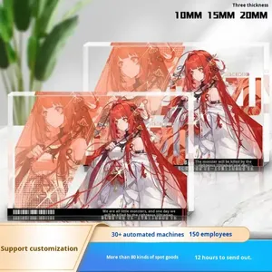 Brique magnétique en acrylique pour cartes, personnage de dessin animé, haute transparence, épaisse, faite à la main, affiche imprimée sous vide - Product Image 2