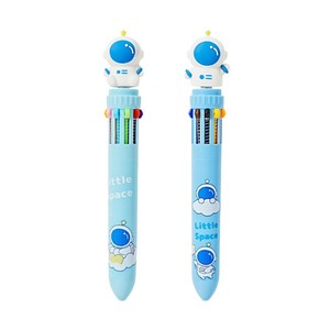 Astronaut Themed 10 Color Push Button Ballpoint Pen Multi Colored Plastic Office School Stationery Cross Border Wholesale - Product Image 2