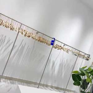Stainless Steel Brushed Silver Multifunctional Hanging Rod for Home & Clothing Stores Women's Clothing Display in Shop Windows - Product Image 4