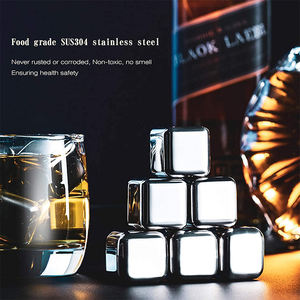 จีนขายส่งที่ขายดีที่สุดผลิตภัณฑ์ร้อนน้ําแข็งก้อนหินวิสกี้สแตนเลสนํามาใช้ใหม่หินวิสกี้ชุดของขวัญ - Product Image 4