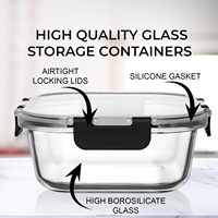 2025 TikTok meilleures nécessités de cuisine stockage de verre chauffant nourriture Snap micro-ondes lave-vaisselle cuisine boîtes à lunch de table