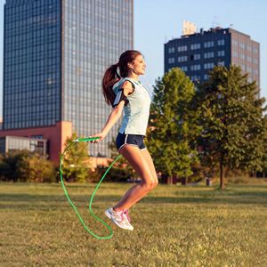Junye – corde à sauter à longueur réglable, fil d'acier vert, pour enfants et adultes, équipement d'entraînement physique, de perte de poids et d'exercice - Product Image 4