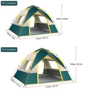 <span class=keywords><strong>2</strong></span>-<span class=keywords><strong>3</strong></span> người không thấm nước cắm trại lều <span class=keywords><strong>2</strong></span> cửa <span class=keywords><strong>2</strong></span> cửa sổ pop up tự động ngoài trời Lều UV bảo vệ gia đình đi bộ đường dài lều - Product Image 3