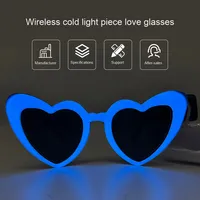 T-Worthy New LED Lunettes EL en forme de coeur Décorations de fête d'Halloween lumineuses pour le festival de musique Disco et Noël