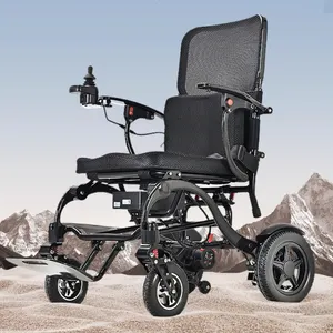 Kursi roda listrik serat karbon, kursi roda listrik lipat ringan kualitas tinggi untuk orang cacat dan orang tua