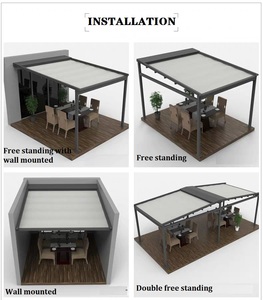 Auvent de terrasse en toile de toit résistant au vent, moderne, rétractable, pour balcon, auvent extérieur, design de pergola - Product Image 5