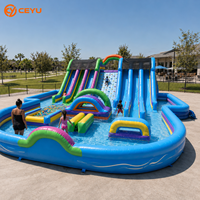 Toboggan aquatique gonflable géant d'extérieur avec piscine, personnalisé pour adultes et enfants, par Ceyu Factory – Attraction commerciale