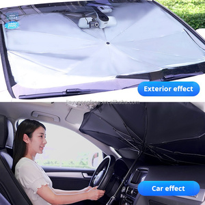 Parasole Auto di Lusso in Fibra di Poliestere Argento, Protezione Solare Estiva per Parabrezza Anteriore, Isolamento Termico, Pieghevole Rapido - Product Image 2