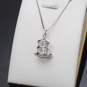 อุปกรณ์ทำเครื่องประดับเงินแท้ S925 ยี่ห้อ Wenchi รุ่น Xiang Pearl แบบ DIY ลูกปัดไม่เจาะรู ดีไซน์ทรงเจดีย์กรงนก จี้กึ่งสำเร็จรูป รหัสสินค้า 13832 จากประเทศจีน - Product Image 3