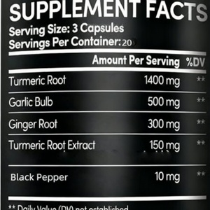Suplemento 4 en 1 de Cúrcuma y Ajo con Pimienta Negra para el Apoyo de las Articulaciones, la Digestión y el Sistema Inmunitario, Marca Privada OEM/ODM - Product Image 2
