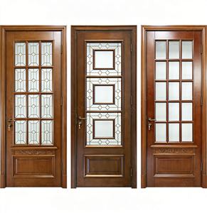 Puertas de Madera Sólida para Interiores de Hogar, Estilo Contemporáneo de Alta Gama, Resistentes a la Humedad, con Acabado de Vidrio - Product Image 5