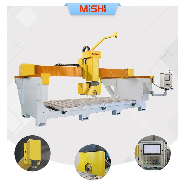 Mishi - Máquina CNC para corte de pedra, serra de ponte de 5 eixos, granito, mármore, esquadria, 45 graus, venda imperdível