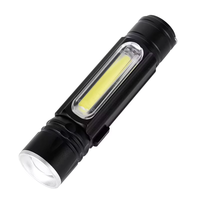 Lampe torche LED rechargeable USB magnétique étanche haute luminosité pour extérieur avec zoom et éclairage latéral COB