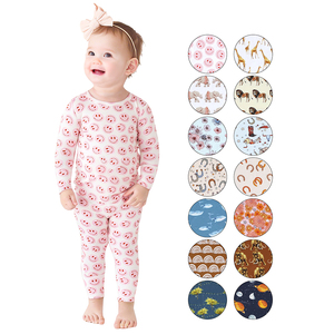 Custom Patroon Peuter Kleding Bamboevezel Kinderen Pyjama Lange Mouw Broek Ademende Nachtkleding Baby Tweedelige Set - Product Image 1